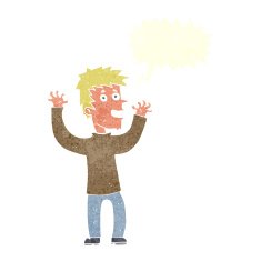 cartoon excited man with speech bubble N70