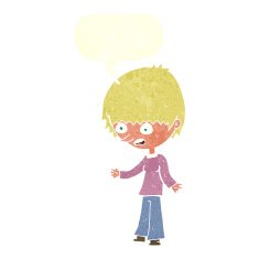 cartoon stressed out woman with speech bubble N20