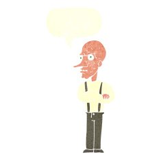 cartoon mean old man with speech bubble N10