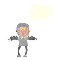 cartoon astronaut with speech bubble N125
