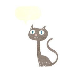 cartoon cat with speech bubble N40