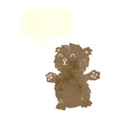 cartoon teddy bear with speech bubble N110