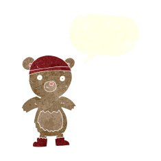 cartoon teddy bear with speech bubble N111