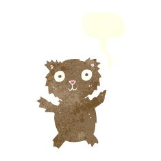 cartoon teddy bear with speech bubble N112