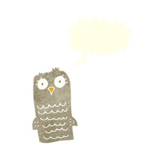 Cartoon owl with speech bubble N67