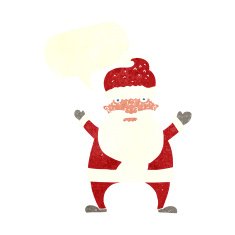 cartoon ugly santa claus with speech bubble N10