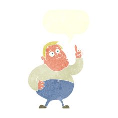 cartoon man asking question with speech bubble N50