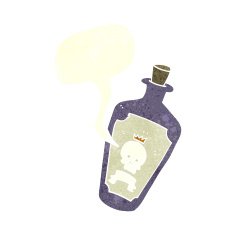 cartoon poison with speech bubble N2