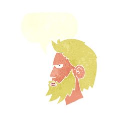 cartoon man with beard speech bubble N10