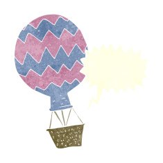 cartoon hot air balloon with speech bubble N2