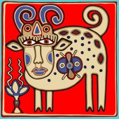 unusual Ukrainian traditional tribal art in karakoko style N3