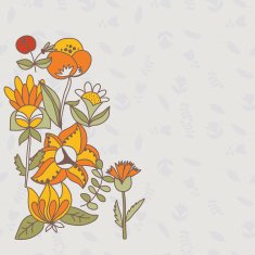 Flower border seamless texture with flowers Use as greeting card N8