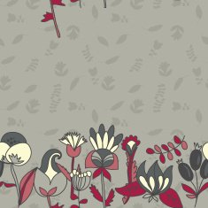 Flower border seamless texture with flowers Use as greeting card N9
