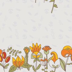 Flower border seamless texture with flowers Use as greeting card N10