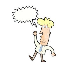 cartoon office man with speech bubble N11