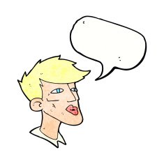 cartoon male model guy with speech bubble N11