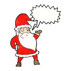 cartoon santa claus with speech bubble N198
