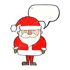 cartoon santa claus with speech bubble N199
