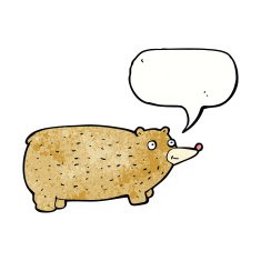 funny cartoon bear with speech bubble N44