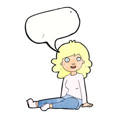 cartoon happy woman with speech bubble N260