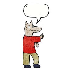 cartoon werewolf with speech bubble N28