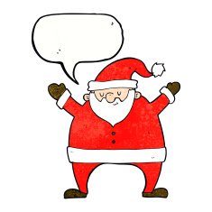 cartoon santa claus with speech bubble N200