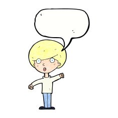cartoon shocked boy with speech bubble N31