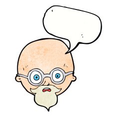 cartoon shocked man with beard speech bubble N21