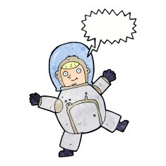 cartoon astronaut with speech bubble N127