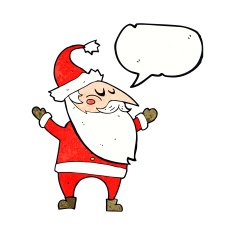 cartoon santa claus with speech bubble N202