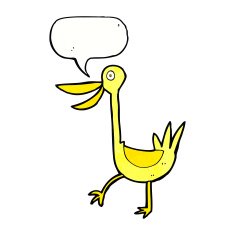 funny cartoon duck with speech bubble N11