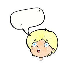 cartoon amazed expression with speech bubble N11