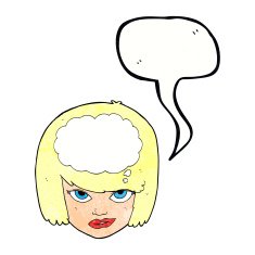 cartoon woman thinking with speech bubble N39