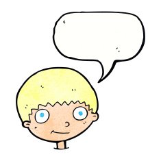 Cartoon happy boy with speech bubble N241