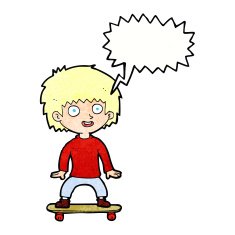 cartoon boy on skateboard with speech bubble N11
