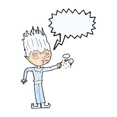 jack frost cartoon with speech bubble N5