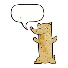 funny cartoon bear with speech bubble N48