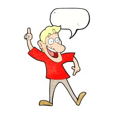 cartoon man with great idea speech bubble N31