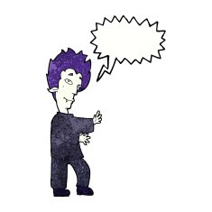 cartoon vampire with speech bubble N127
