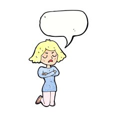 cartoon annoyed woman with speech bubble N188