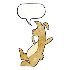 cartoon hare with speech bubble N3