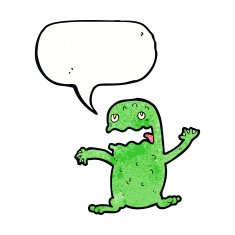 cartoon funny frog with speech bubble N21