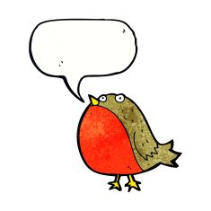 cartoon robin with speech bubble N40