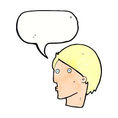 cartoon surprised face with speech bubble N17