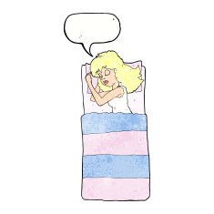 cartoon sleeping woman with speech bubble N11