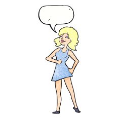 cartoon proud woman with speech bubble N29