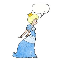 cartoon princess with speech bubble N42