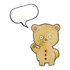 cartoon teddy bear with speech bubble N120