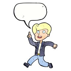 cartoon man with great idea speech bubble N32