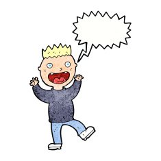 cartoon crazy happy man with speech bubble N11